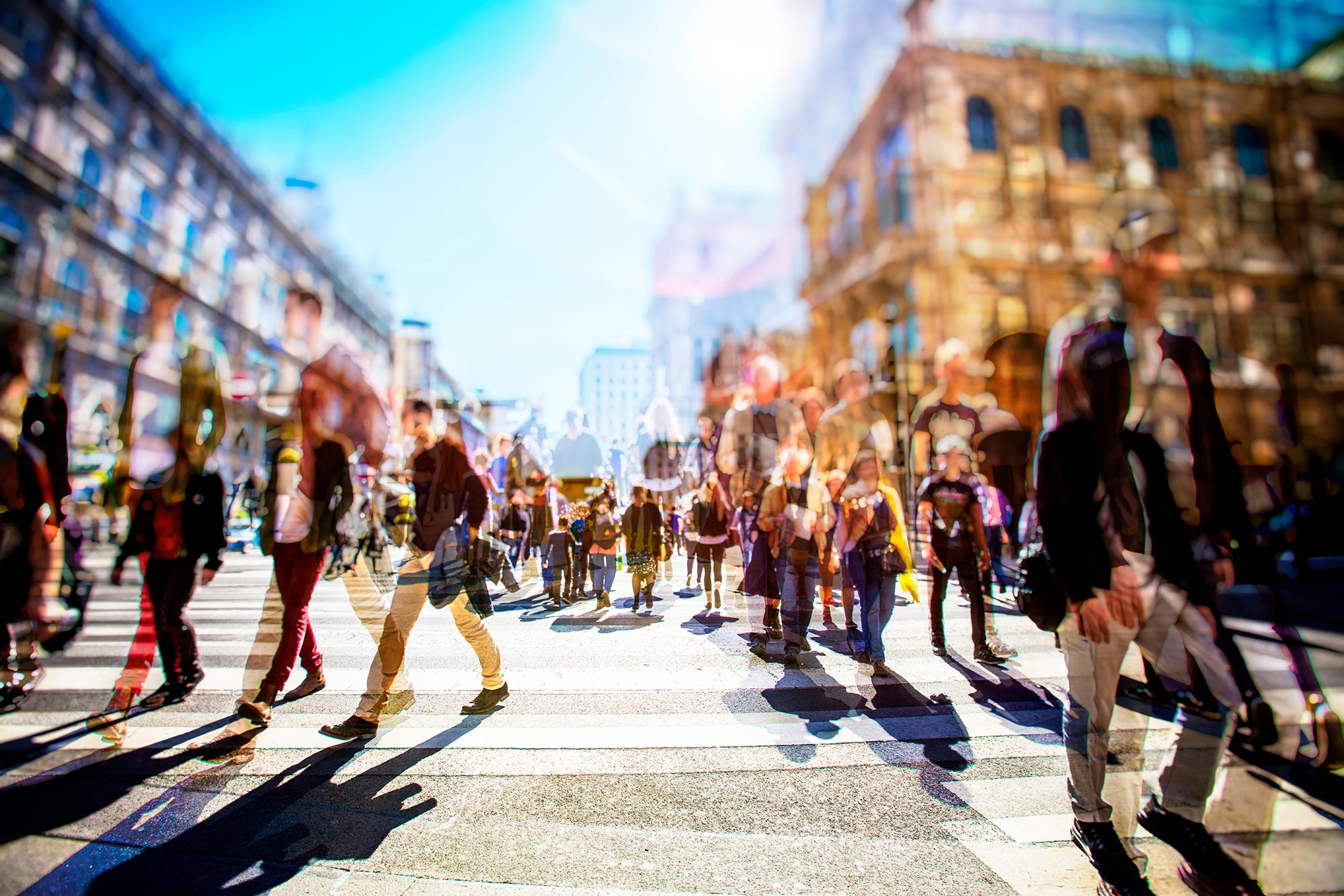 crowded street abstract